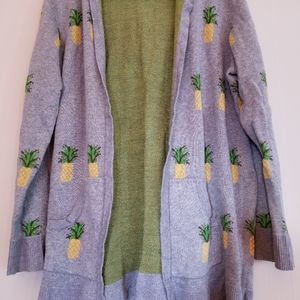 Belldini Gray Pineapple Sweater